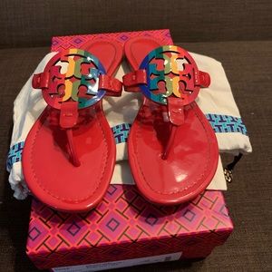 Tory Burch Red Rainbow Sandals